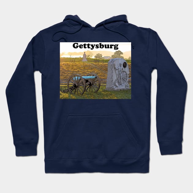 Gettysburg Battlefield Peach Orchard Area Hoodie by Andy's Art